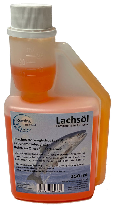 Lachsöl_250 ml Frisches norwegisches Lachsöl in Lebensmittelqualität